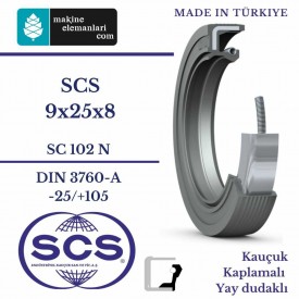 9x25x8 mm SCS NBR DÖNER MİL YAĞ KEÇESİ 9*25*8 mm